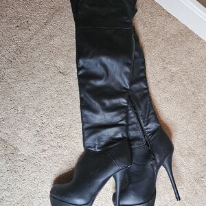 Charlotte Russe Black Over the Knee Boots